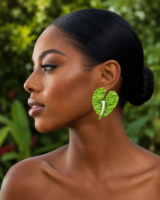 Green Anthurium Lily Earring