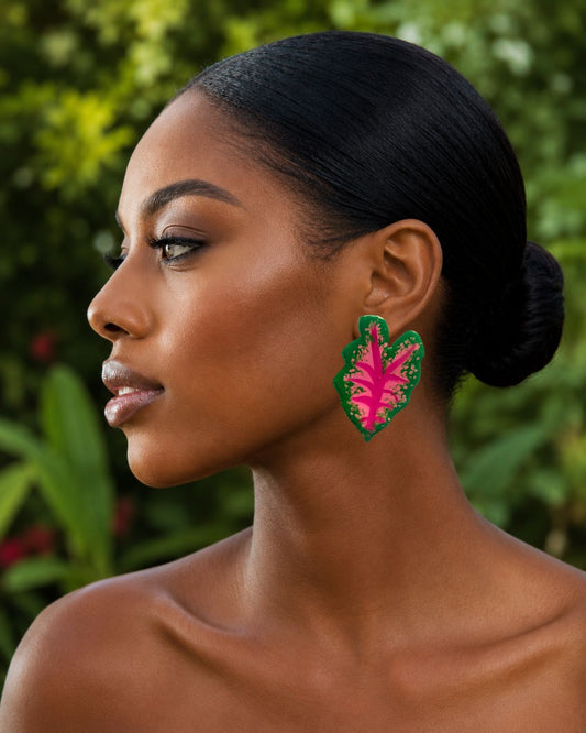 Caladium Leaf Earring
